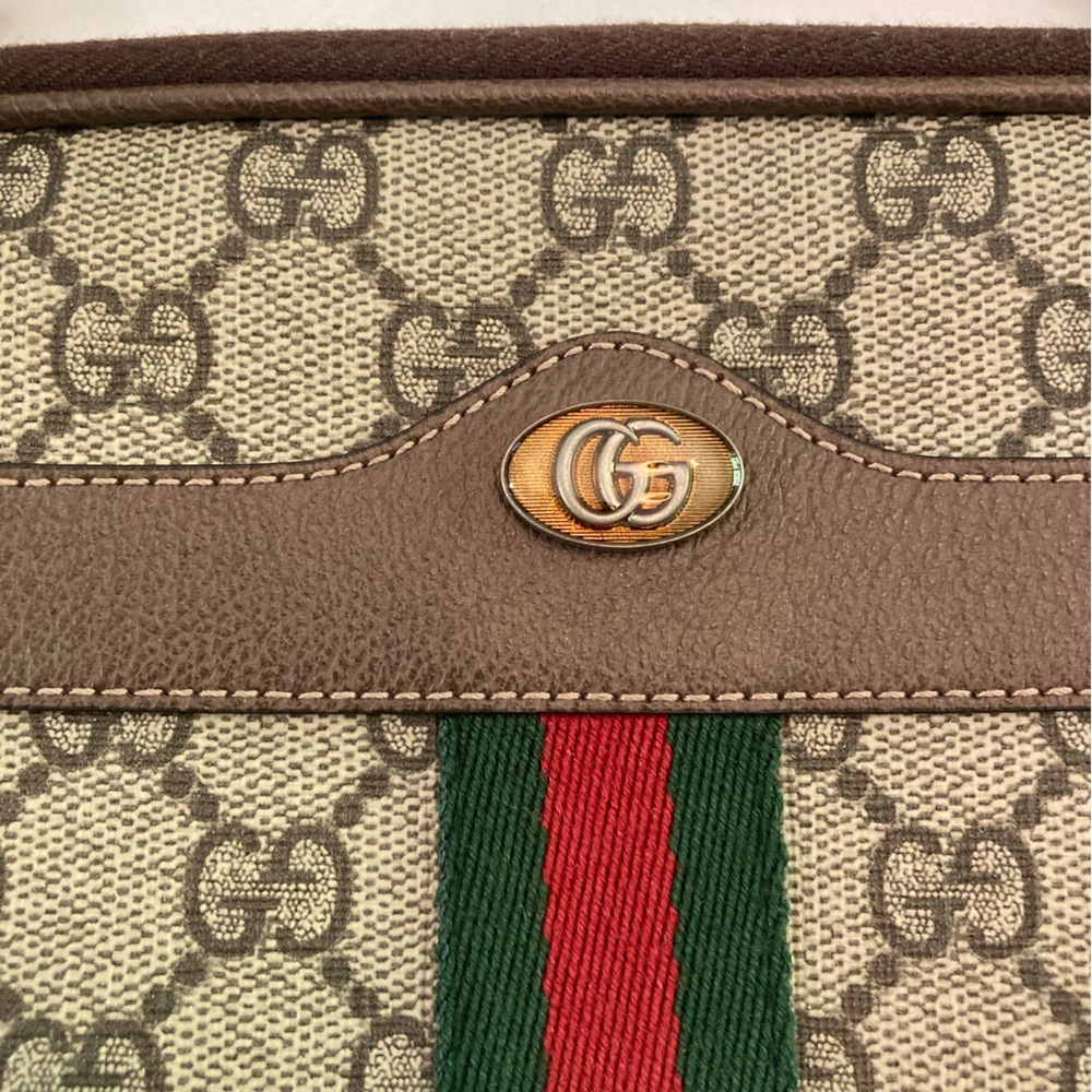 SOLD ‼️Gucci Crossbody Bag in Brown and Green with Signature Monogram - Picture 4 of 16